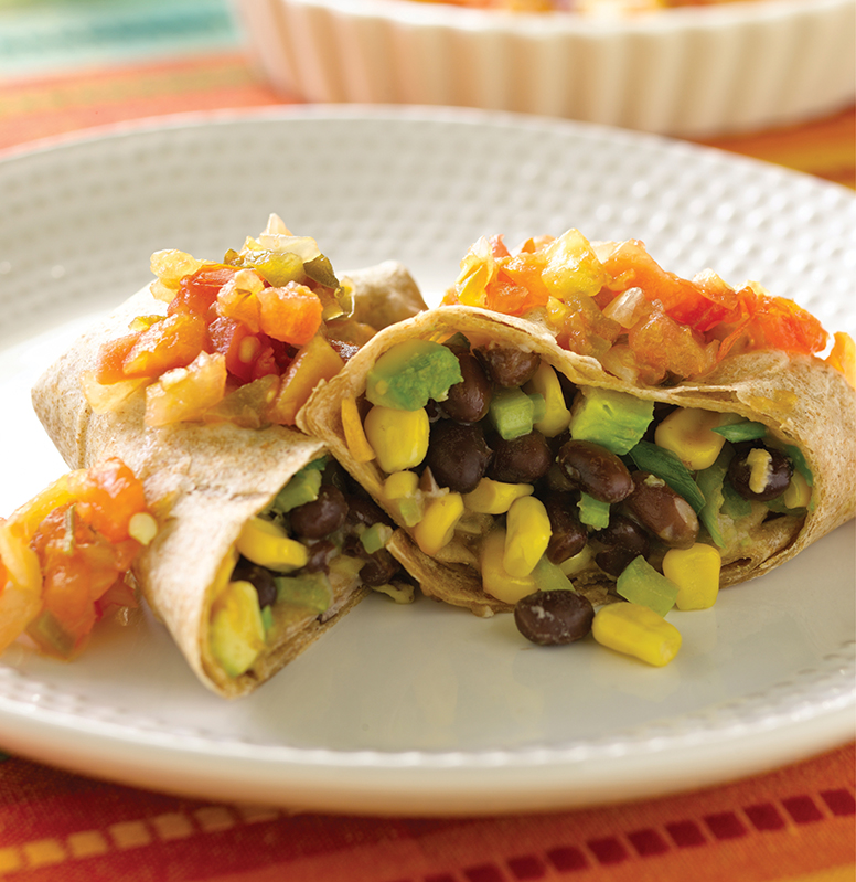 Corn and Black Bean Burritos