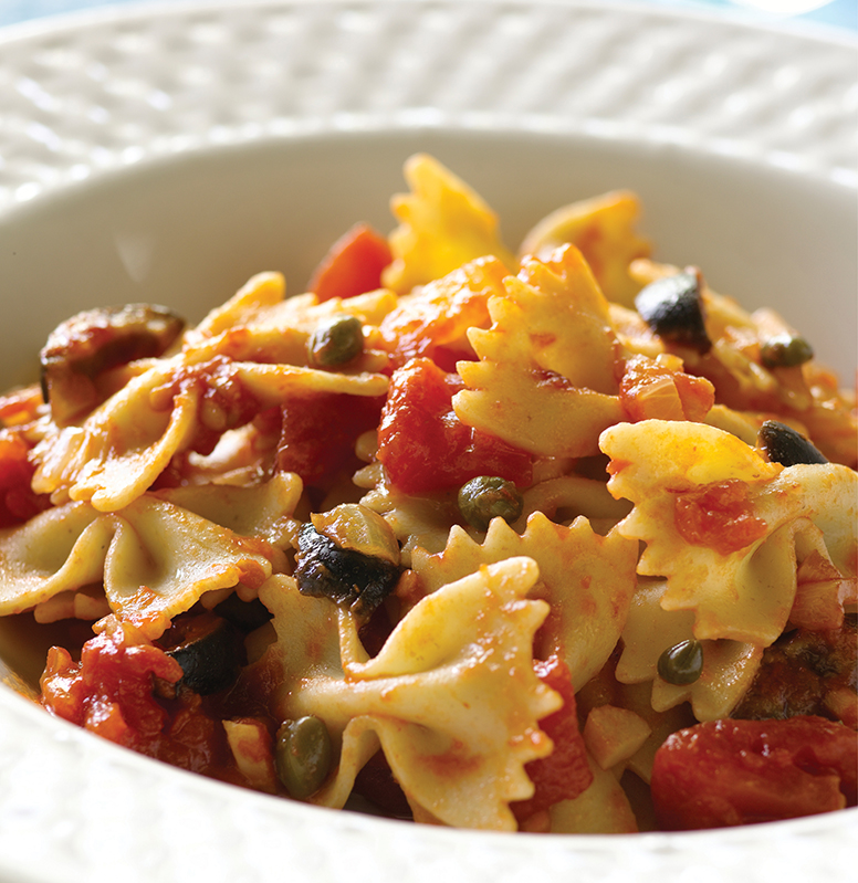 Whole-Wheat Bow Tie Pasta With Puttanesca Sauce